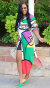 ARTISTIC SIDE COLOR BLOCK DRESS/ TOP