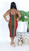 LOVE ME MORE STRIPED MIDI BODYCON DRESS - Zflair