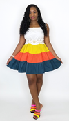 Color Blocked Baby Doll Mini Dress