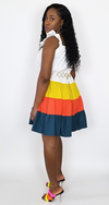 Color Blocked Baby Doll Mini Dress